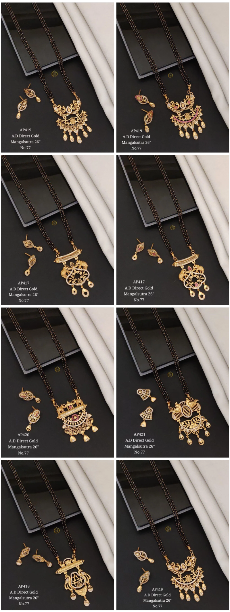 Ad Direct Gold Mangalsutra 26 Brass Stone Work Mangalsutra