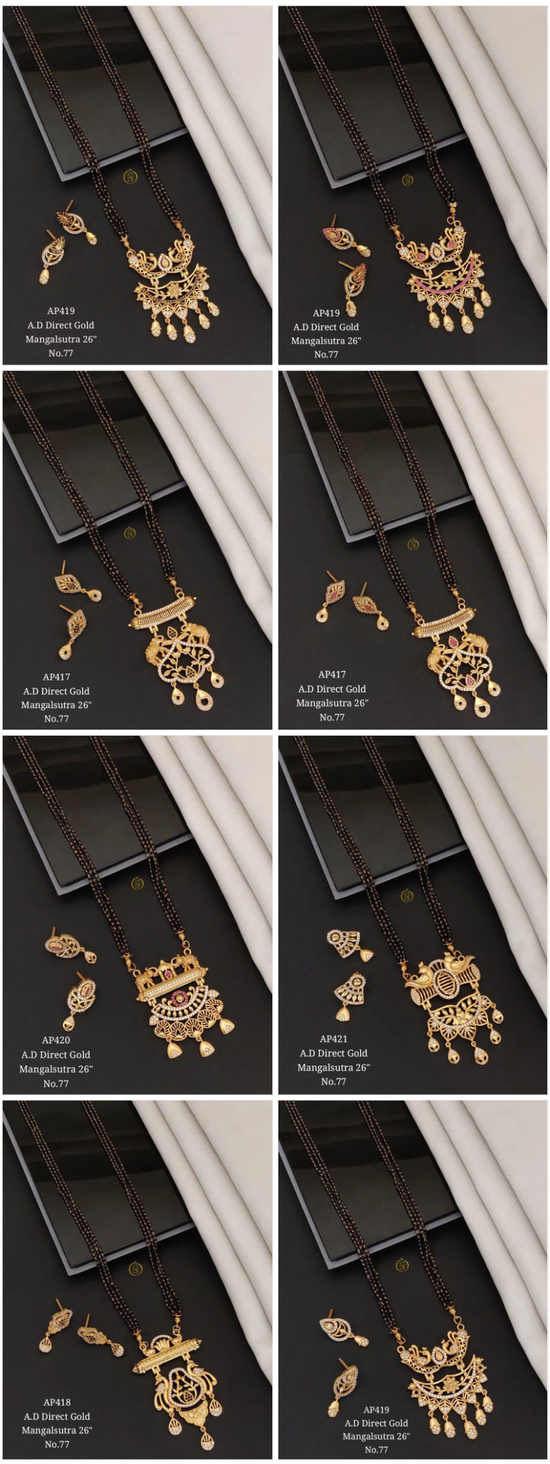 Ad Direct Gold Mangalsutra 26 Brass Stone Work Mangalsutra