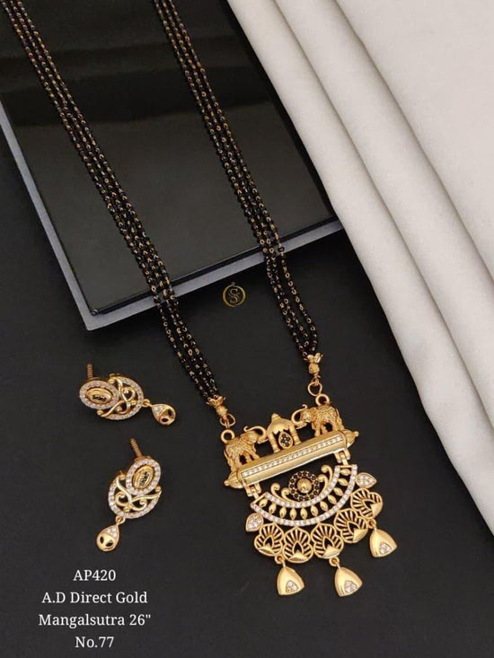 Ad Direct Gold Mangalsutra 26 Brass Stone Work Mangalsutra