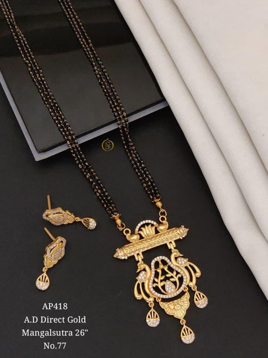 Ad Direct Gold Mangalsutra 26 Brass Stone Work Mangalsutra