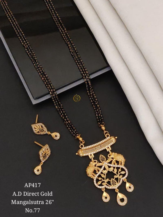 Ad Direct Gold Mangalsutra 26 Brass Stone Work Mangalsutra