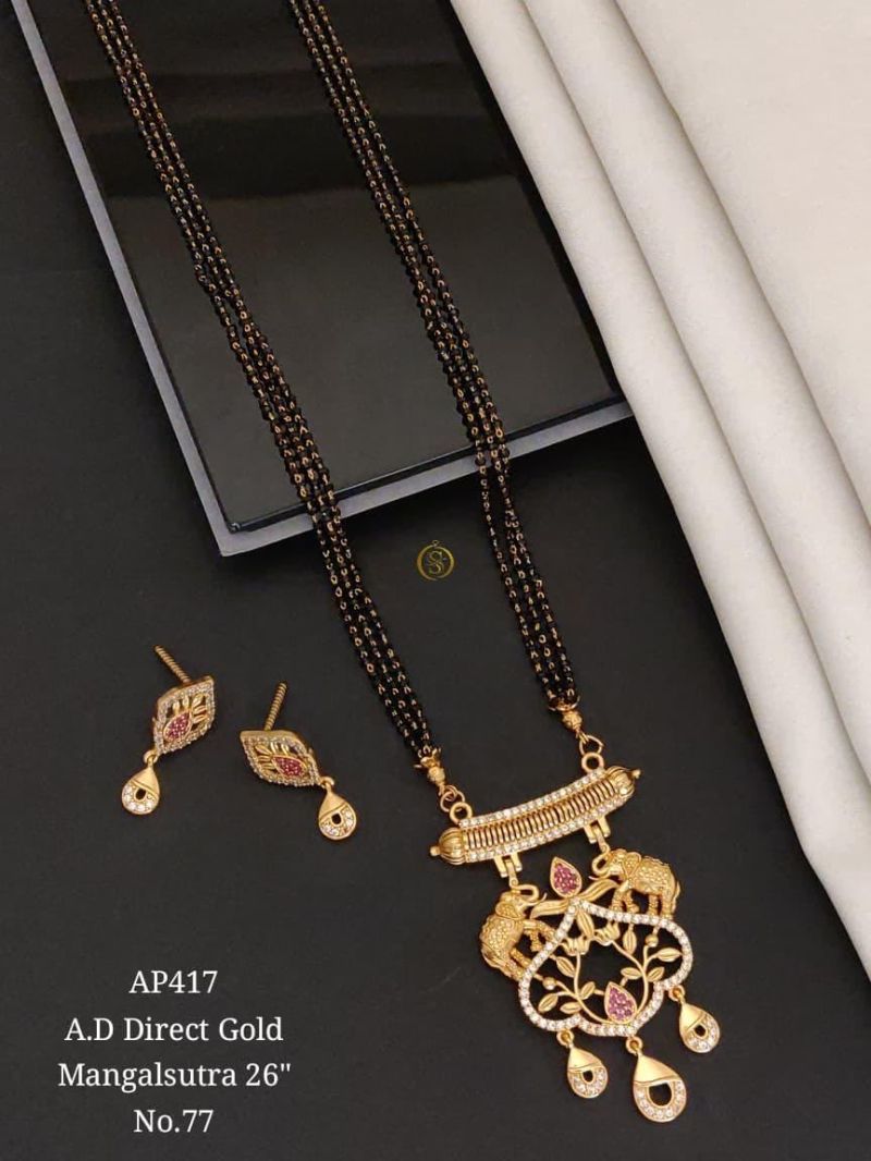 Ad Direct Gold Mangalsutra 26 Brass Stone Work Mangalsutra