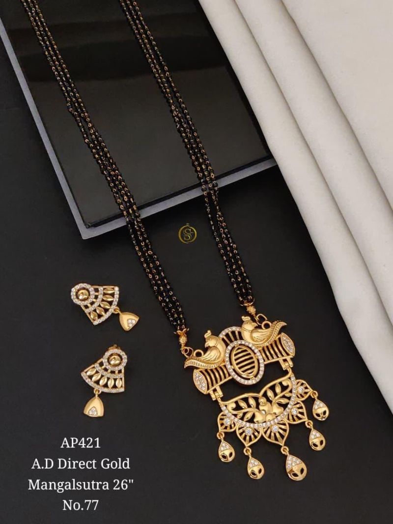 Ad Direct Gold Mangalsutra 26 Brass Stone Work Mangalsutra