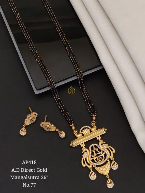 Ad Direct Gold Mangalsutra 26 Brass Stone Work Mangalsutra