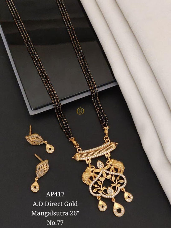 Ad Direct Gold Mangalsutra 26 Brass Stone Work Mangalsutra