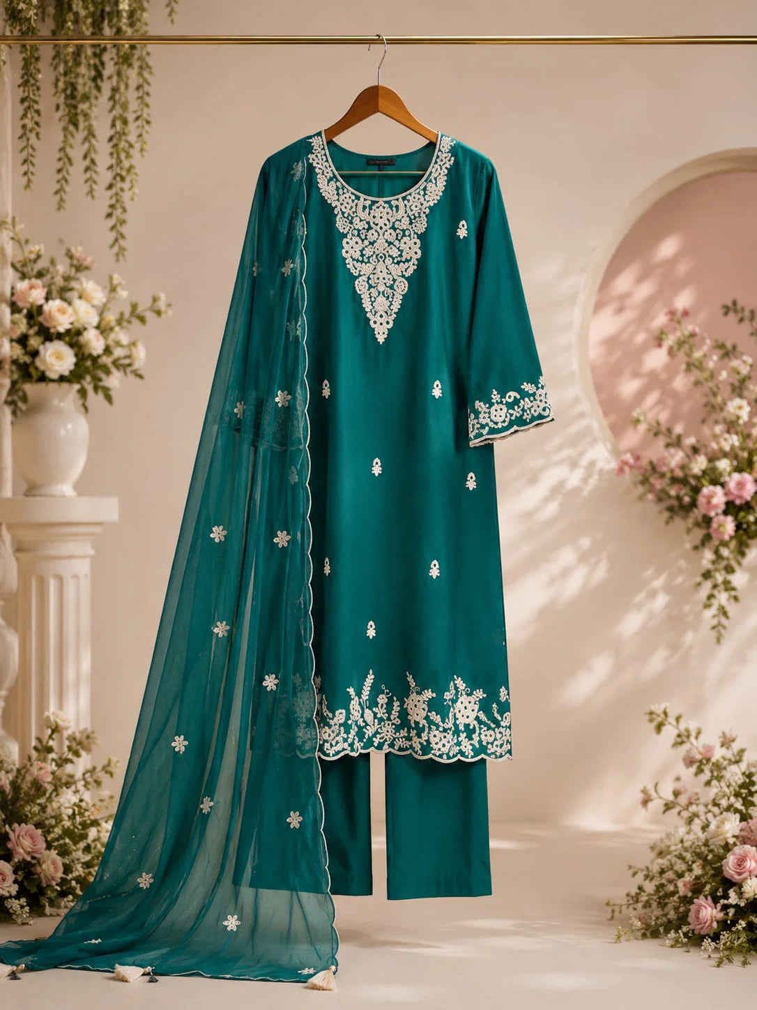 Afsana 104 Chanderi Silk Embroidered Salwar Suit Set