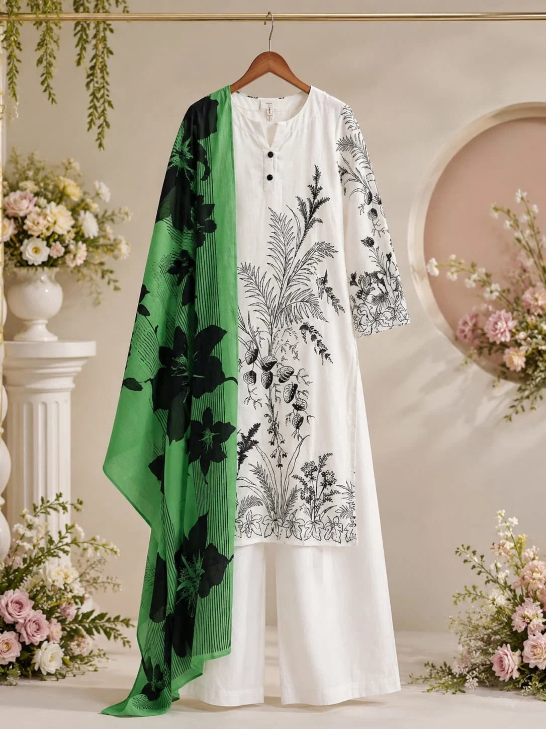 Afsana 303 Natural Crepe Handworked Salwar Suit Set