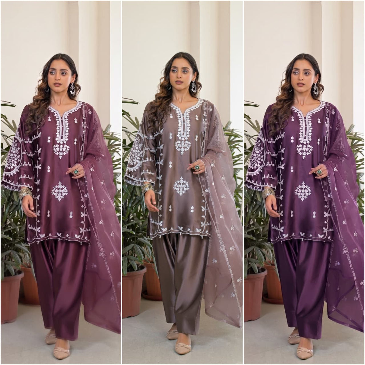 Afsana Aurika Satin Embroidered Salwar Suit Set - Amrah Wholesale