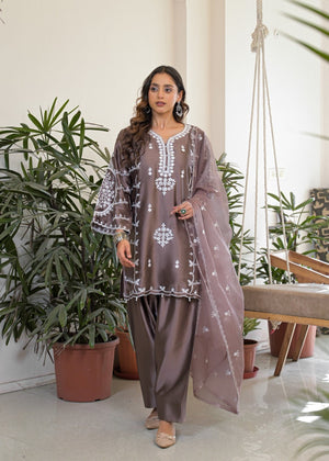 Afsana Aurika Satin Embroidered Salwar Suit Set - Amrah Wholesale