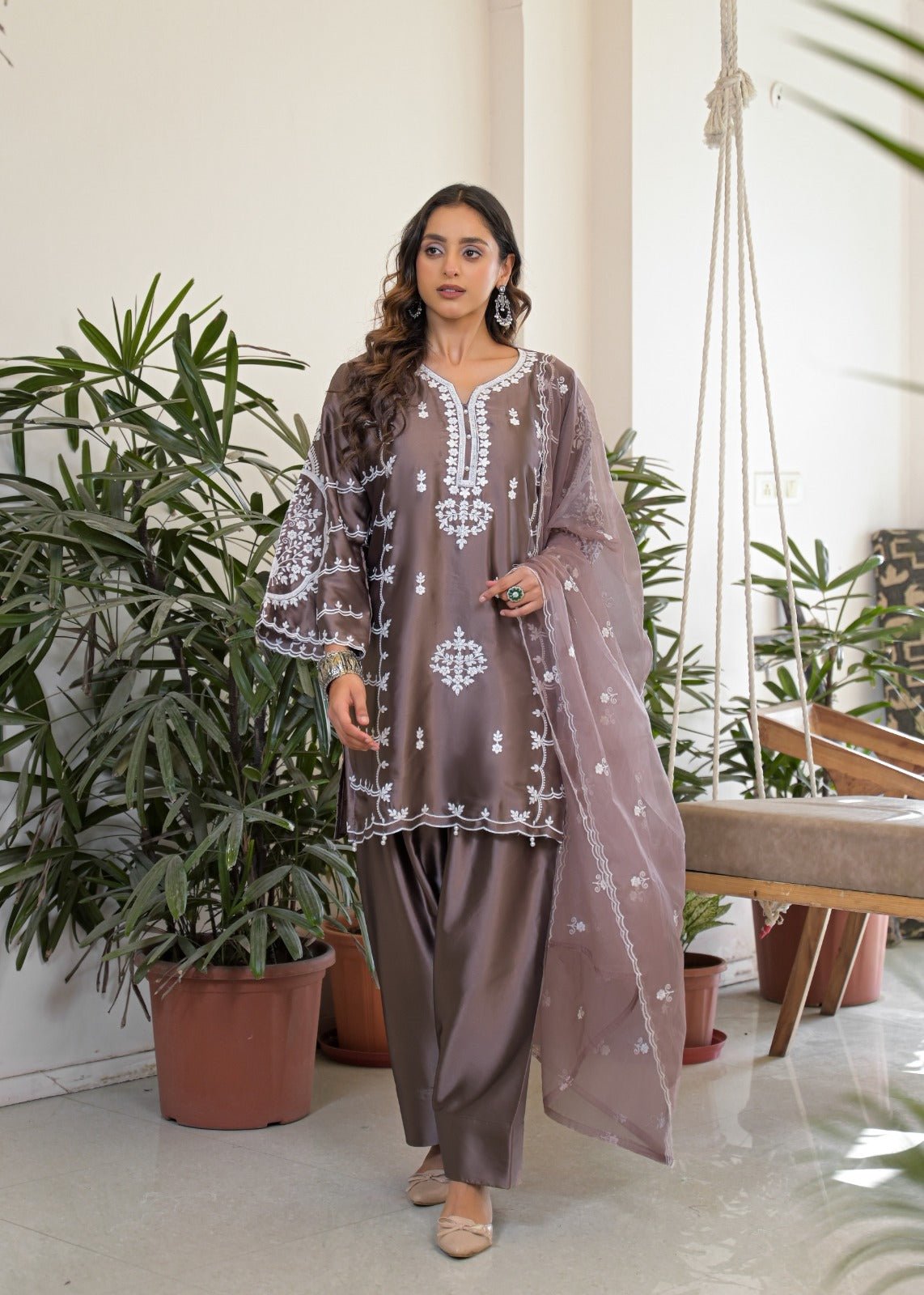 Afsana Aurika Satin Embroidered Salwar Suit Set - Amrah Wholesale