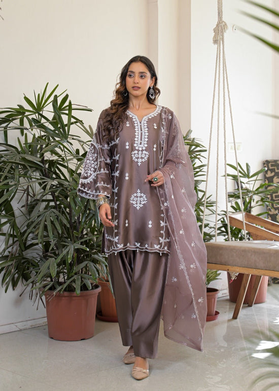 Afsana Aurika Satin Embroidered Salwar Suit Set - Amrah Wholesale
