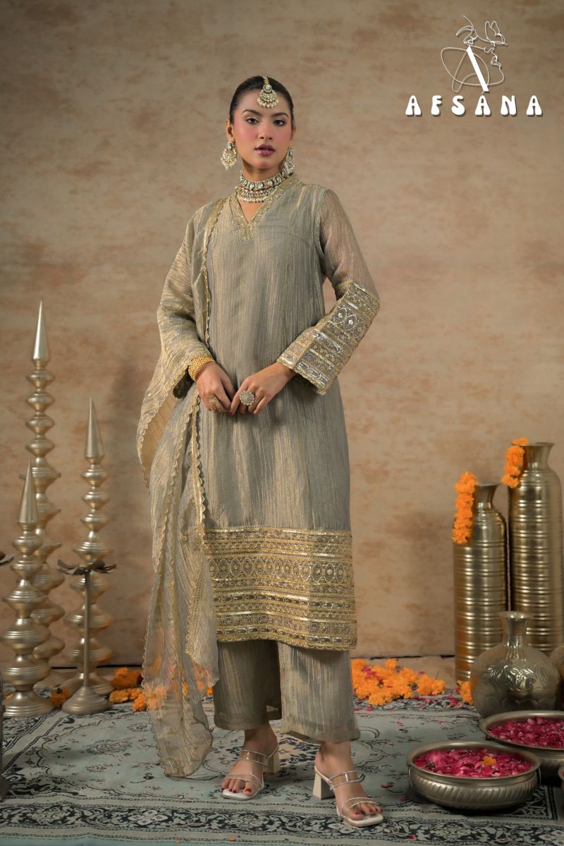 Afsana Dilruba Shimmer Silk Salwar Suit Set