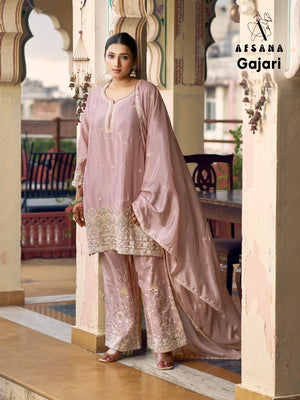 Afsana Gajari Chinon Zardosi Embroidered Salwar Suit Set