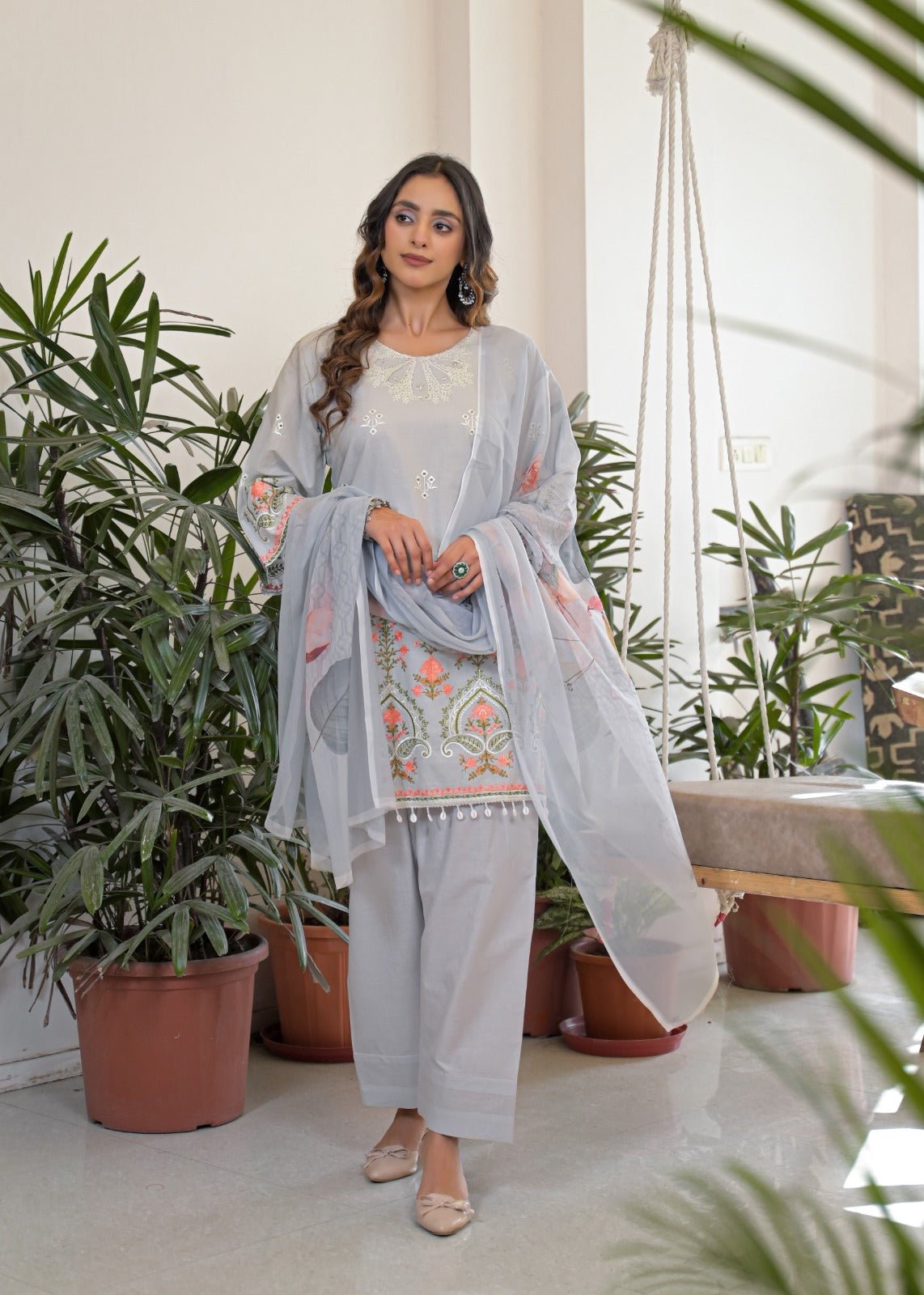 Afsana Kaavya Farshi Cotton Embroidered Salwar Suit Set - Amrah Wholesale