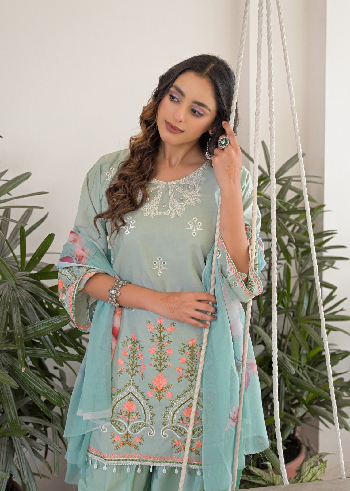 Afsana Kaavya Farshi Cotton Embroidered Salwar Suit Set - Amrah Wholesale