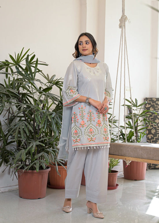 Afsana Kaavya Farshi Cotton Embroidered Salwar Suit Set - Amrah Wholesale