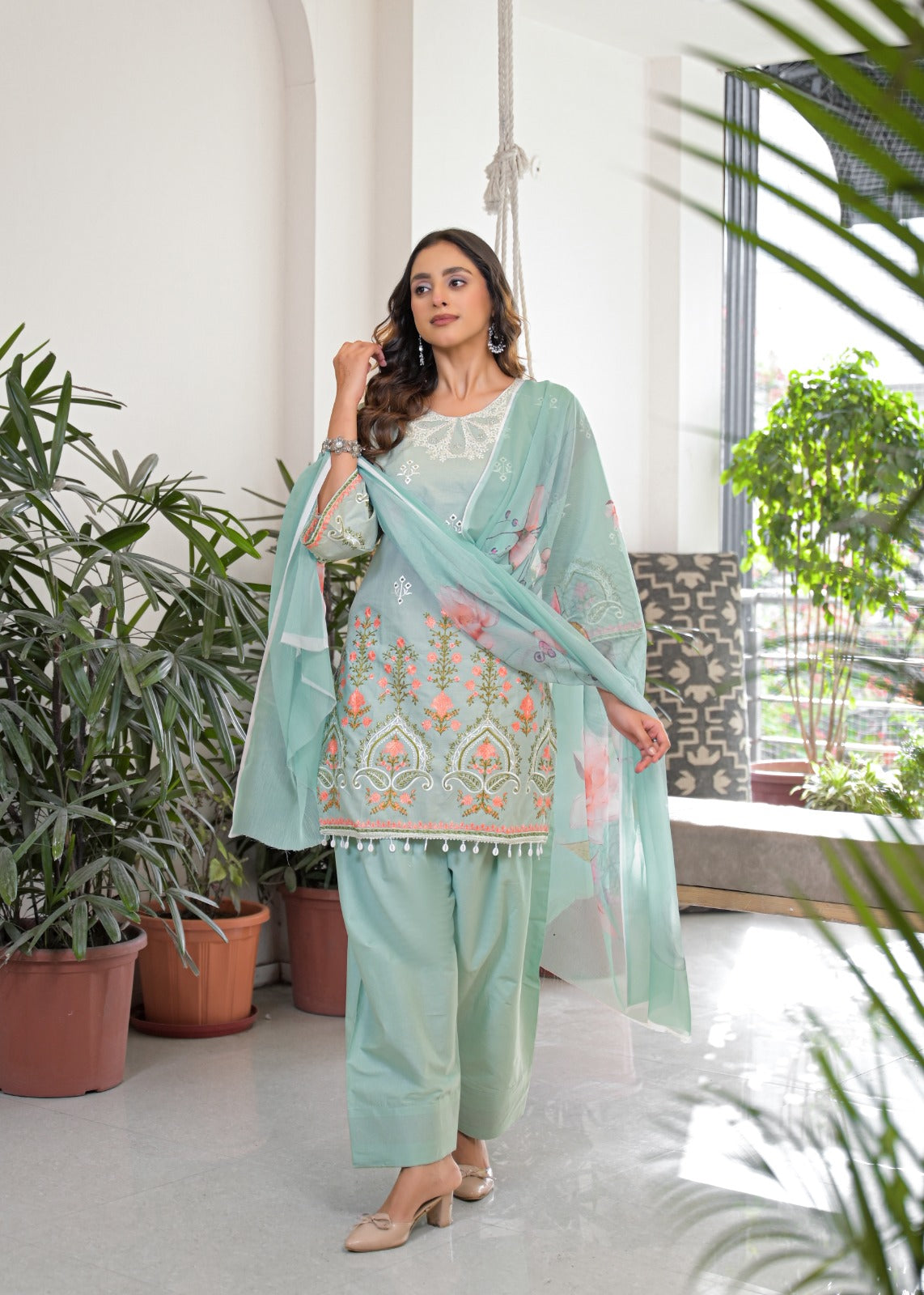 Afsana Kaavya Farshi Cotton Embroidered Salwar Suit Set