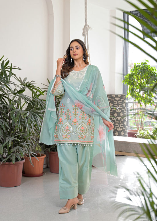 Afsana Kaavya Farshi Cotton Embroidered Salwar Suit Set