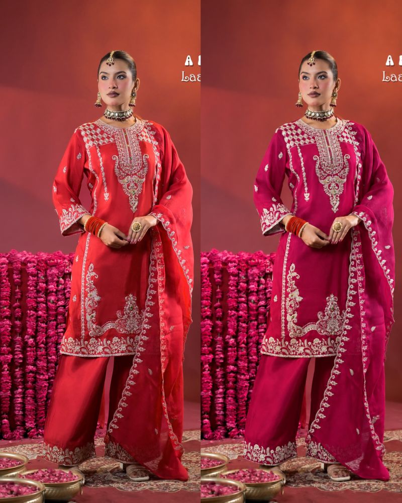 Afsana Afsana Laal Gulab Russian Silk Salwar Suit Set