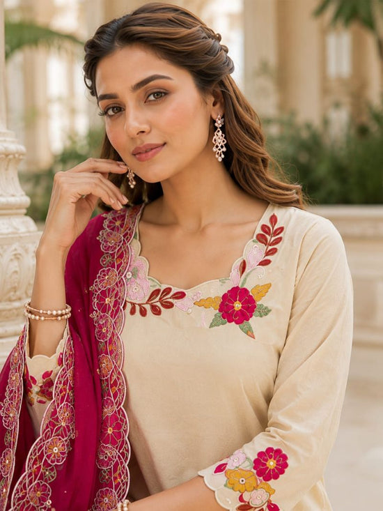 Afsana Preeti Viscose Simar Embroidered Stitched Farshi Salwar Suit Set - Amrah Wholesale