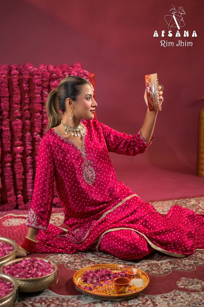 Afsana Afsana Rim Jhim Crepe Salwar Suit Set