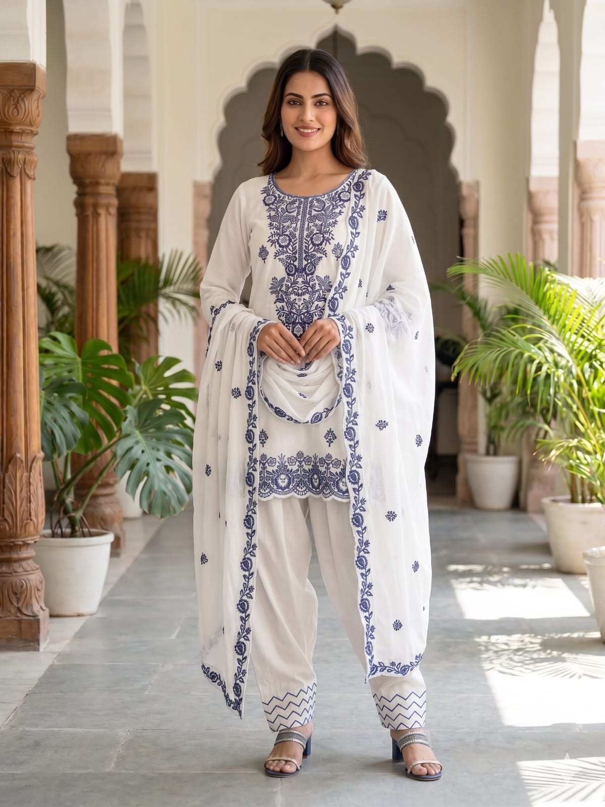 Afsana Rishika Farshi Viscose Rayon Embroidered Salwar Suit Set - Amrah Wholesale