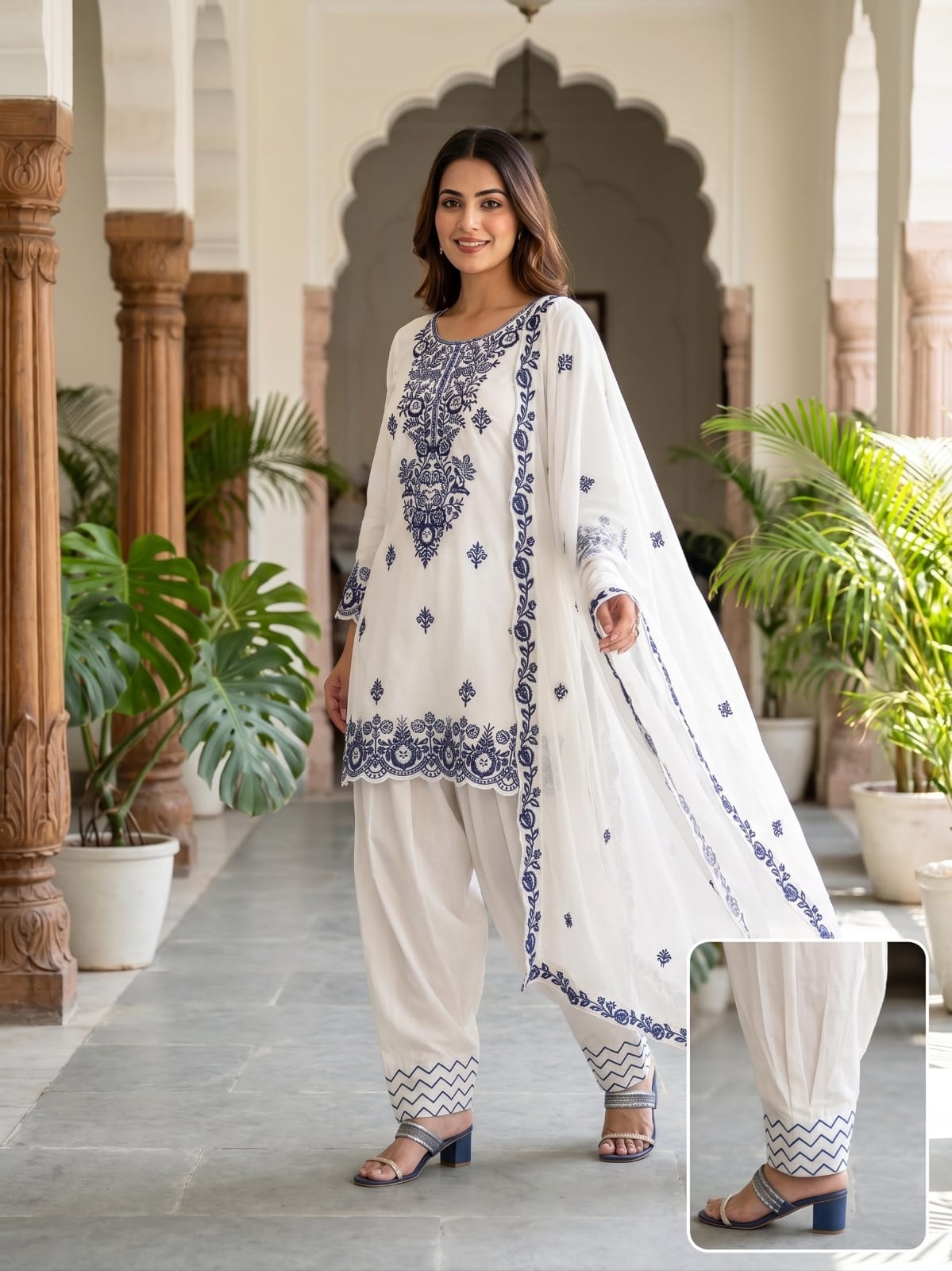 Afsana Rishika Farshi Viscose Rayon Embroidered Salwar Suit Set - Amrah Wholesale