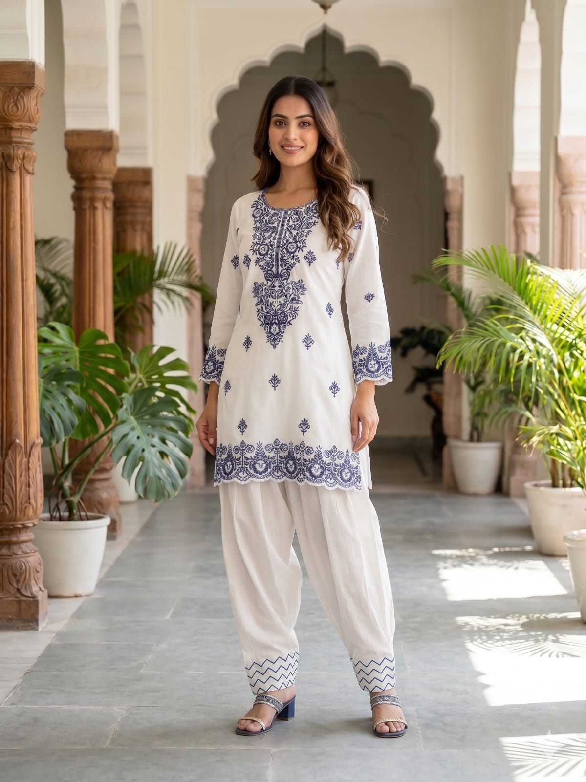 Afsana Rishika Farshi Viscose Rayon Embroidered Salwar Suit Set - Amrah Wholesale