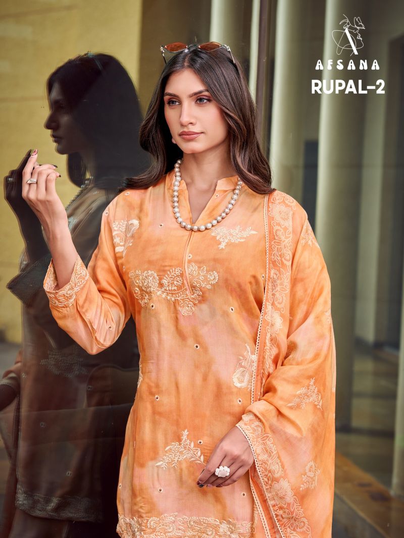 Afsana Rupal Vol 2 Pure Bemberg Silk Muslin Salwar Suit Set