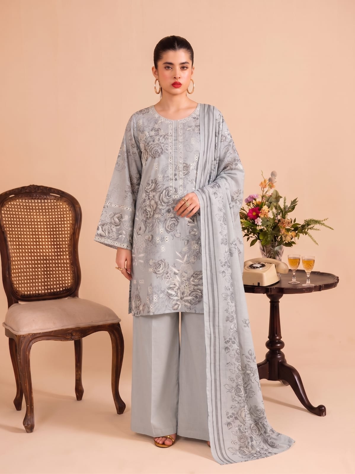 Afsana Shreya Lawn Cotton Embroidered Salwar Suit Set - Amrah Wholesale