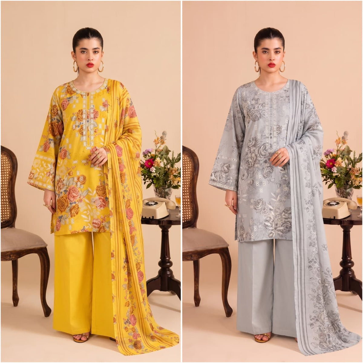 Afsana Shreya Lawn Cotton Embroidered Salwar Suit Set - Amrah Wholesale