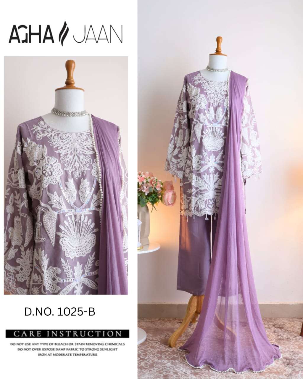 Aghajaan 1025 Fancy Embroidered Hand Work Salwar Suit Set