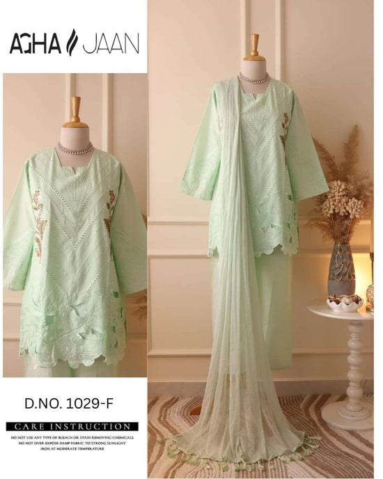 Aghajaan 1029 Cotton Embroidery Cutwork Salwar Suit Set