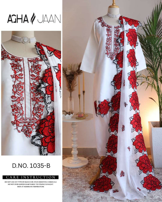 Aghajaan 1035 Organza Embroidered Pakistani Suit Set