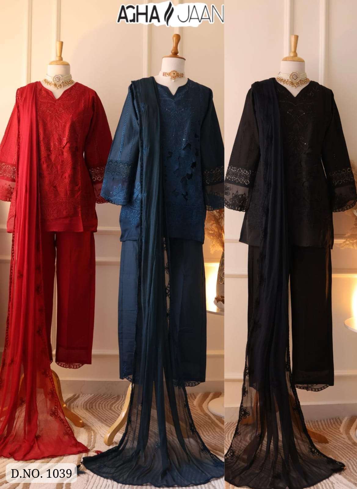AGHAJAAN 1039 Cotton Embroidered Full Stitched Salwar Suit Set - Amrah Wholesale