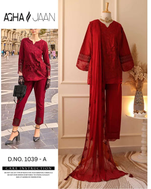 AGHAJAAN 1039 Cotton Embroidered Full Stitched Salwar Suit Set - Amrah Wholesale