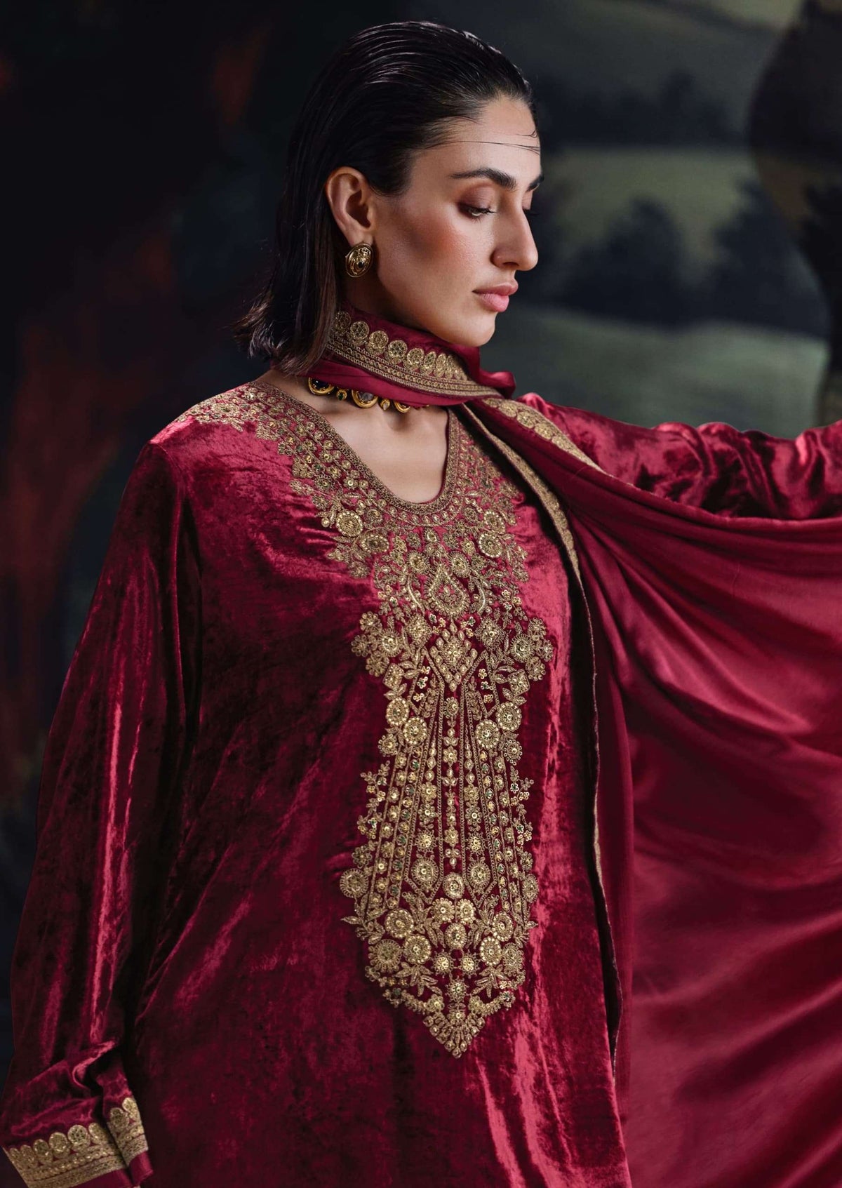 Aiqa Lifestyle House Of Grace Velvet Dress Material