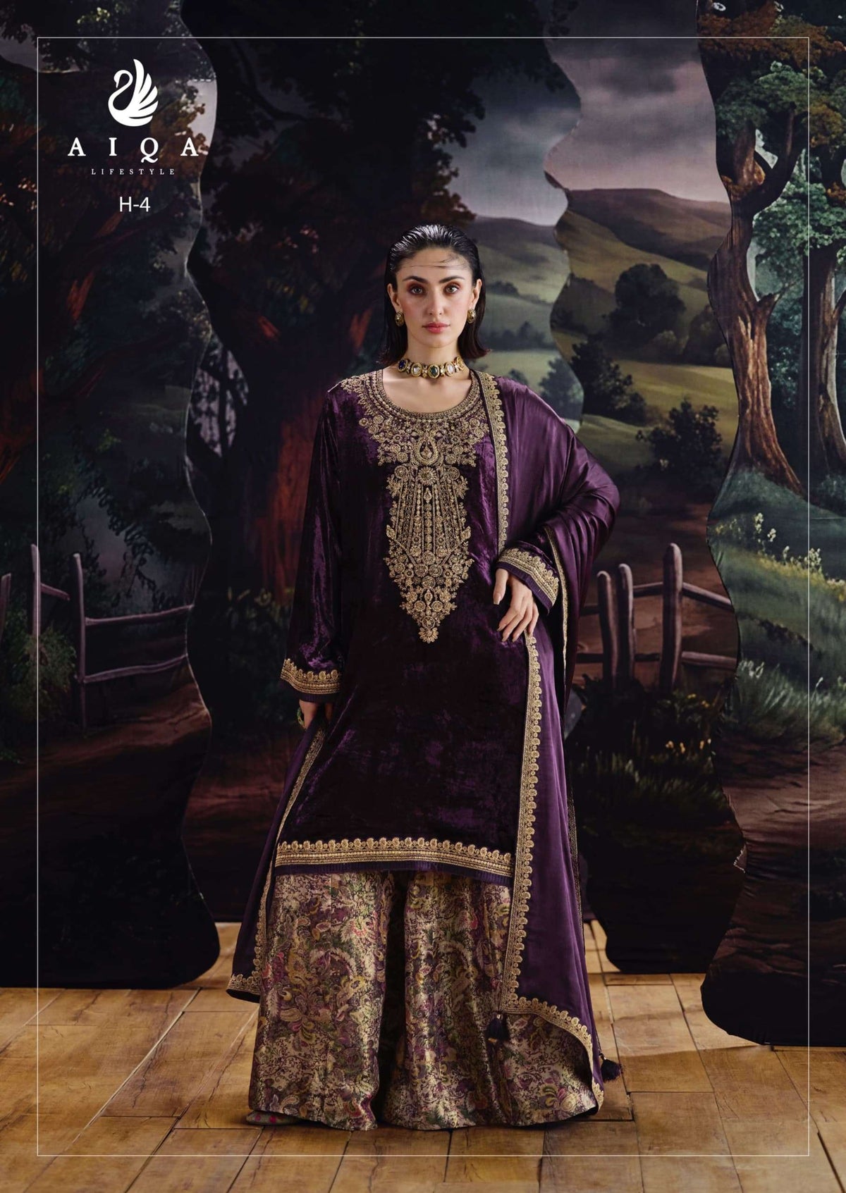 Aiqa Lifestyle House Of Grace Velvet Dress Material