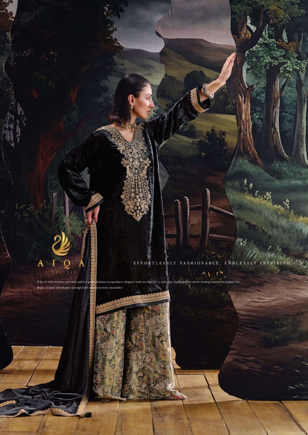 Aiqa Lifestyle House Of Grace Velvet Dress Material