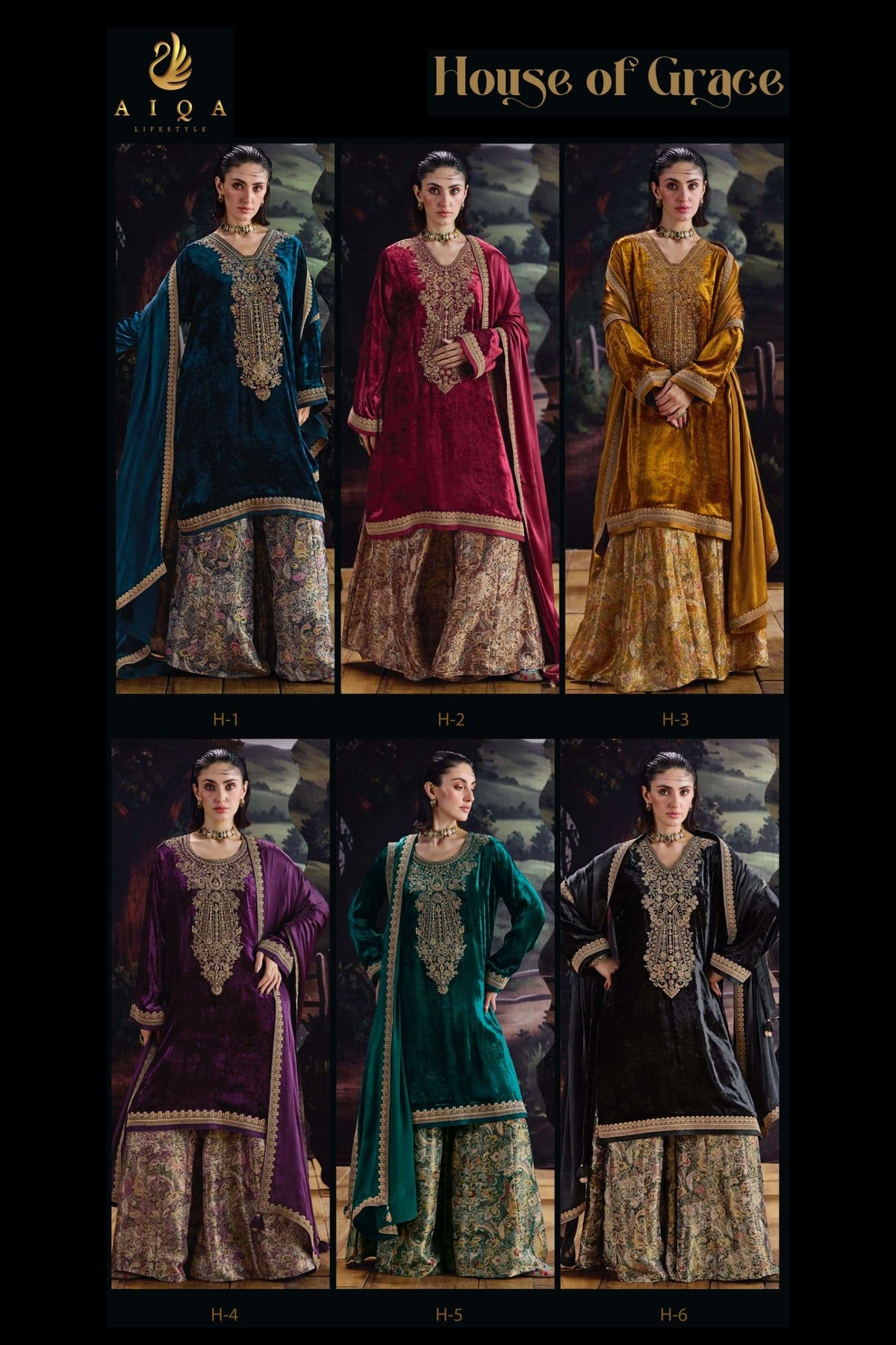 Aiqa Lifestyle House Of Grace Velvet Dress Material