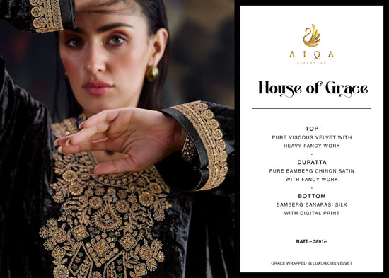 Aiqa Lifestyle House Of Grace Velvet Dress Material
