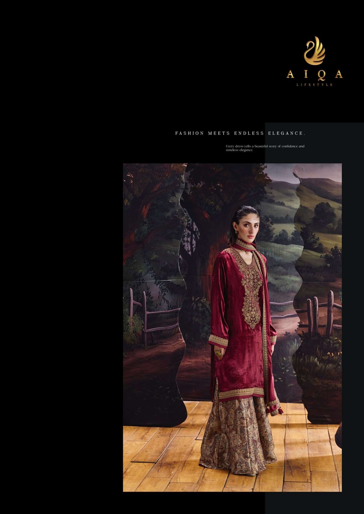 Aiqa Lifestyle House Of Grace Velvet Dress Material