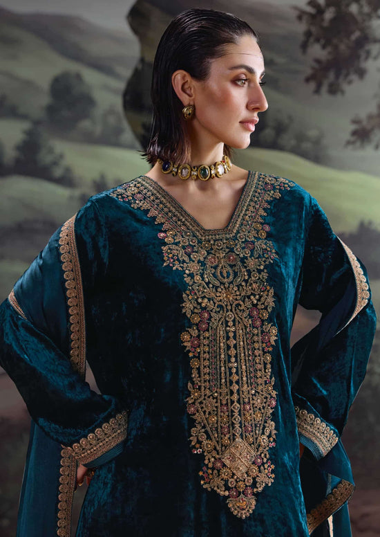 Aiqa Lifestyle House Of Grace Viscose Velvet Banarasi Silk Wedding Suit