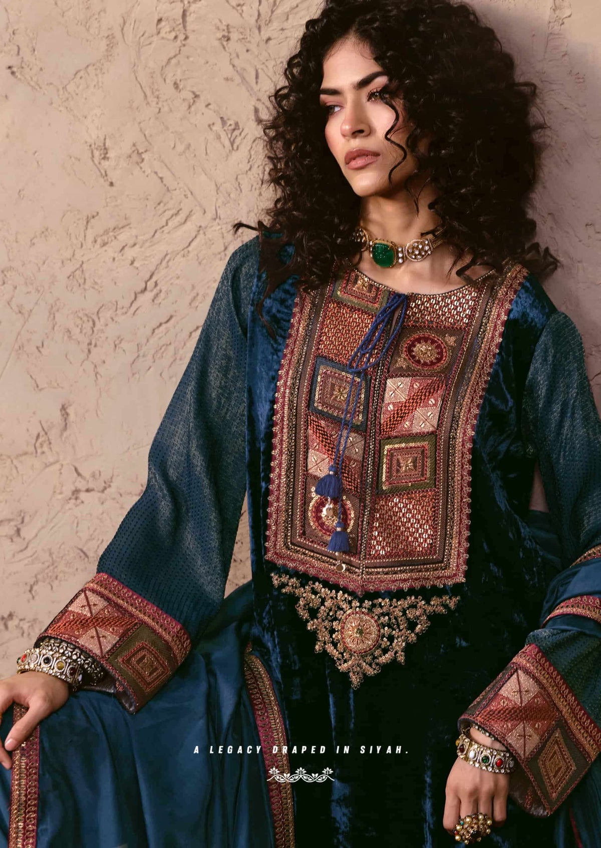 Aiqa Lifestyle Nooren Viscose Velvet Bemberg Tabby Silk Designer Suit