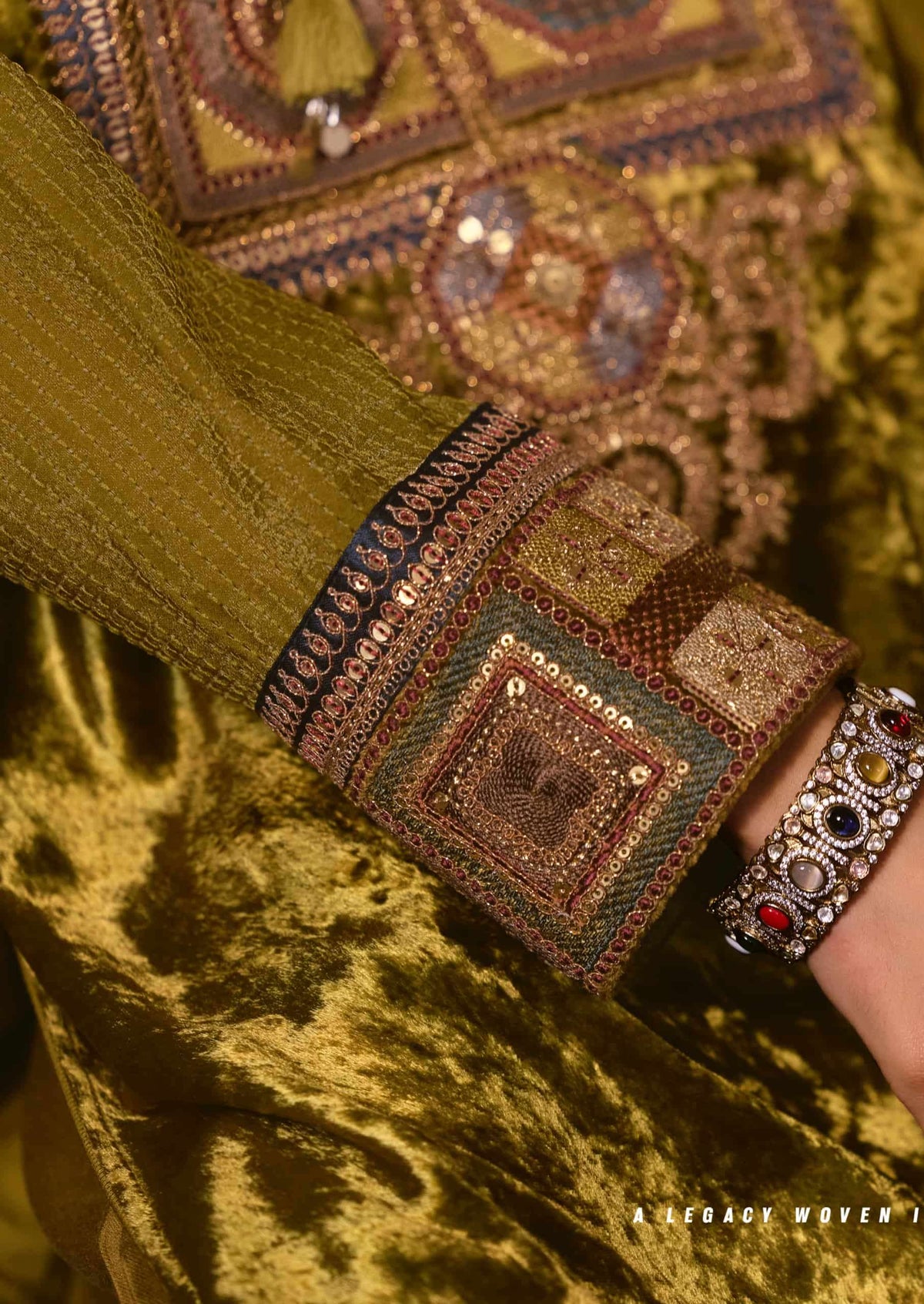 Aiqa Lifestyle Nooren Viscose Velvet Bemberg Tabby Silk Designer Suit