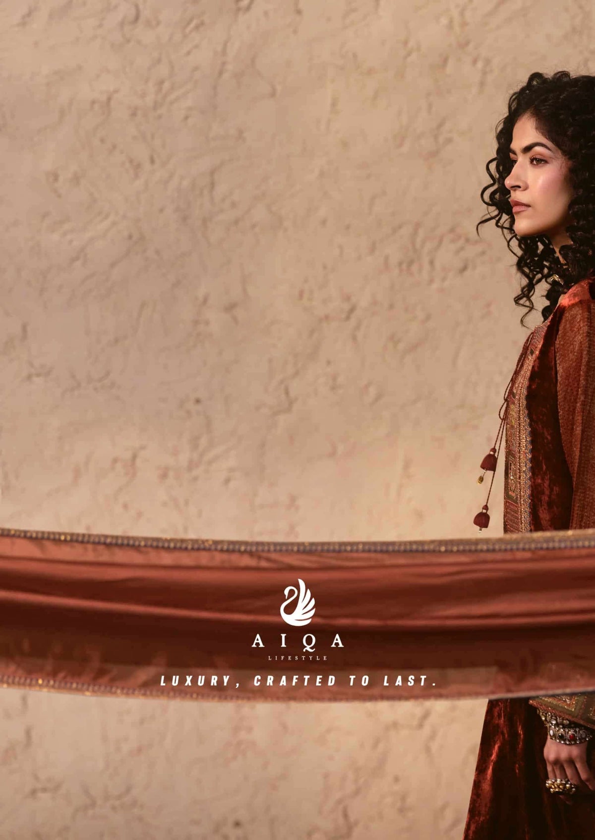 Aiqa Lifestyle Nooren Viscose Velvet Bemberg Tabby Silk Designer Suit