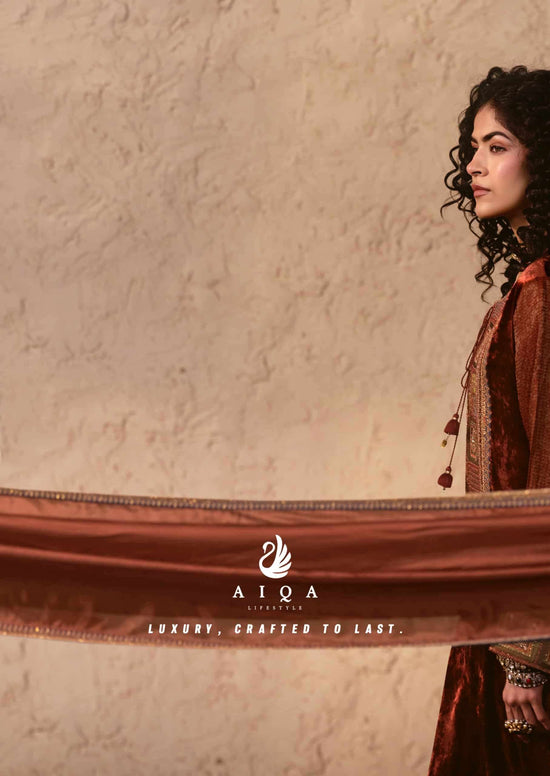Aiqa Lifestyle Nooren Viscose Velvet Bemberg Tabby Silk Designer Suit