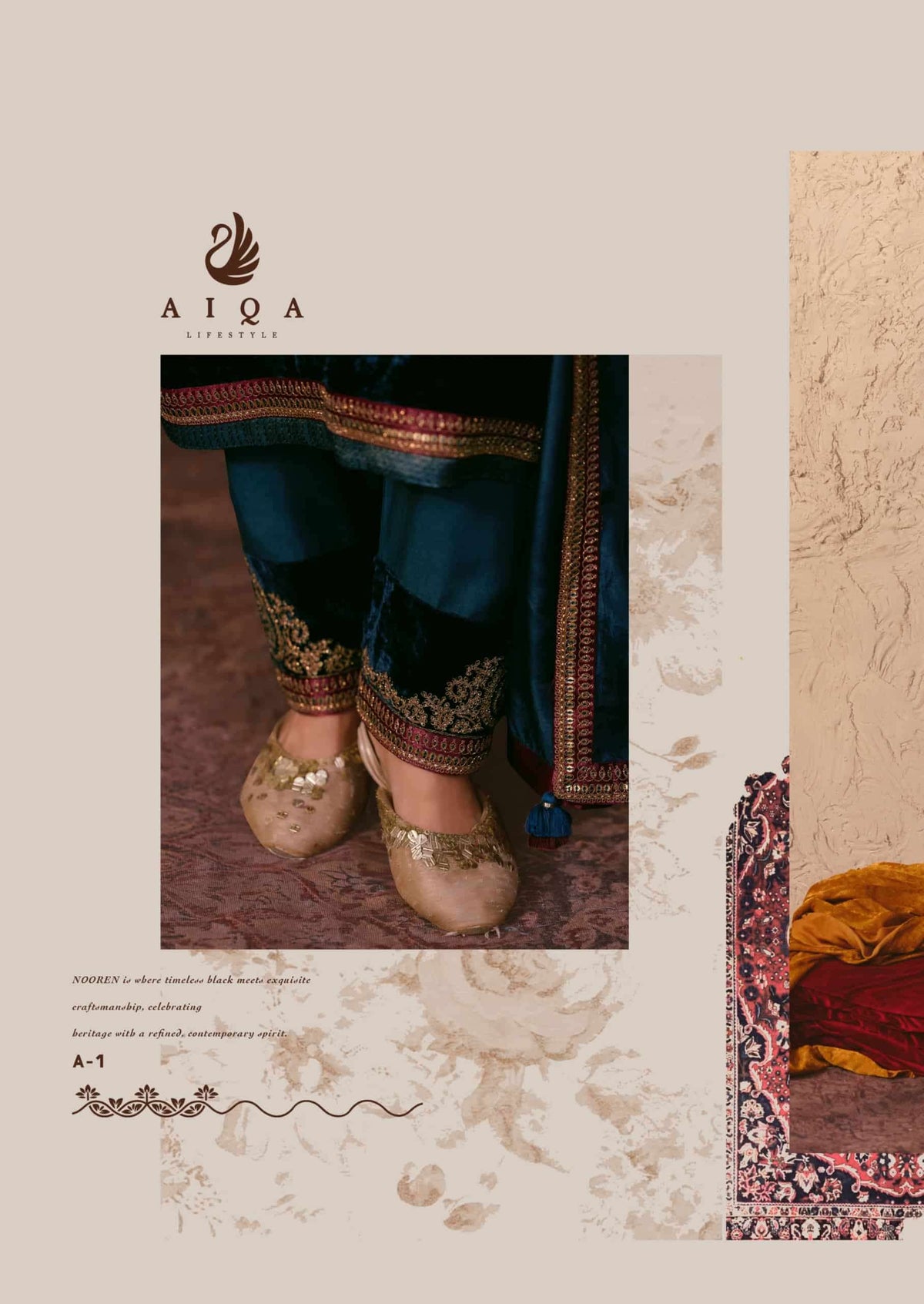 Aiqa Lifestyle Nooren Viscose Velvet Bemberg Tabby Silk Designer Suit
