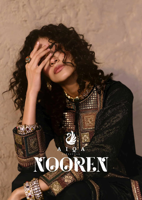 Aiqa Lifestyle Nooren Viscose Velvet Bemberg Tabby Silk Designer Suit