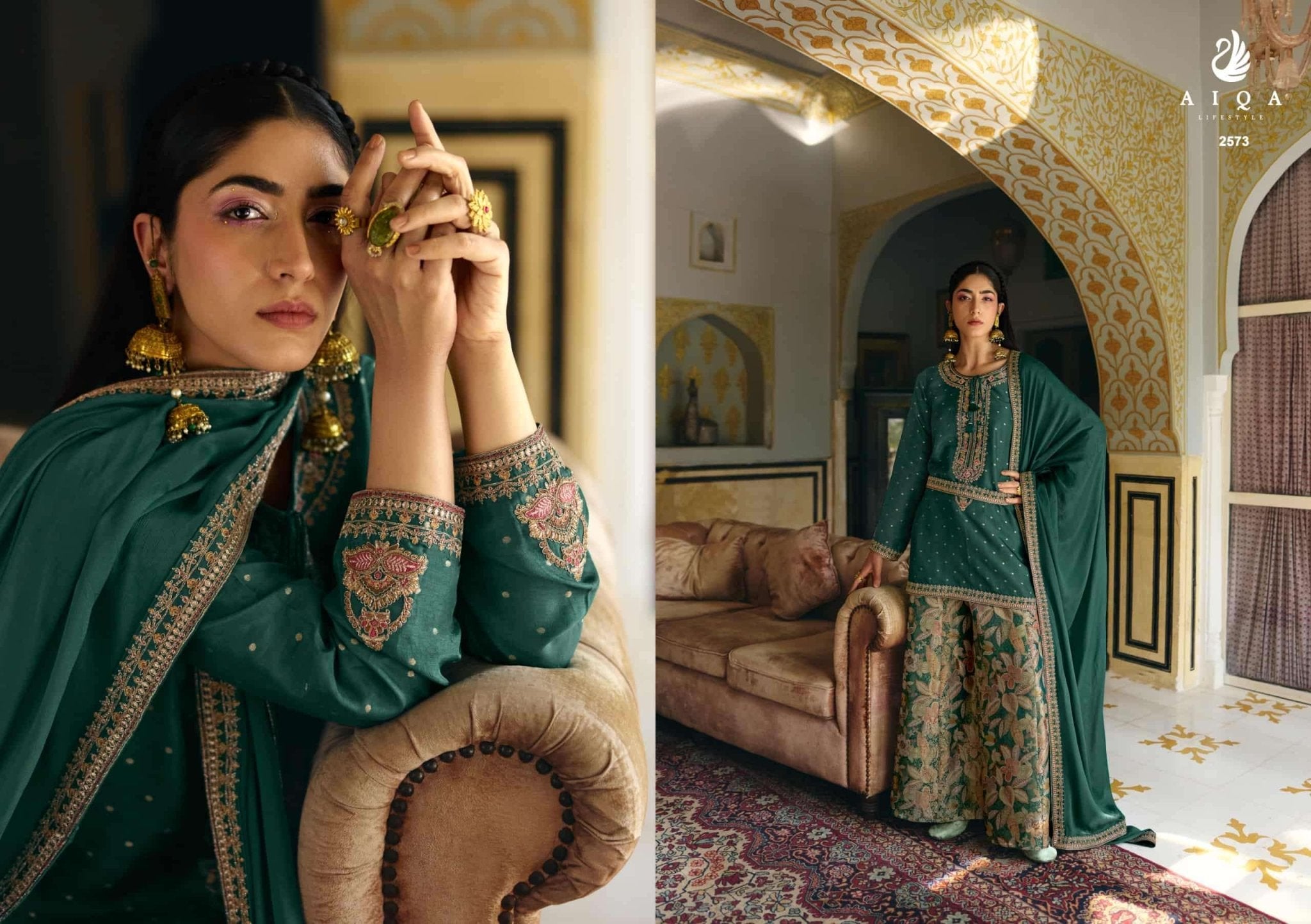 Aiqa Lifestyle Noorvika Russian Silk Dress Material - Amrah Wholesale